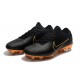 Nike Mercurial Vapor Flyknit Ultra FG Firm Ground Boots Black Golden