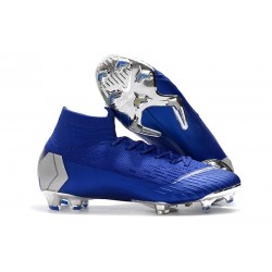 New Nike Mercurial Superfly 6 Elite DF FG Cleat - Blue Silver