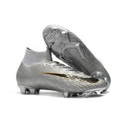 Nike Mercurial Superfly 6 Elite Firm Ground Cleats - Silver Black