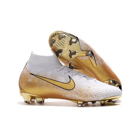 Nike Mercurial Superfly VI FG Soccer Boots White Gold